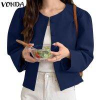 AHYTW MALL Korean Leisure Sleeve Round Neck Color Up Blazer