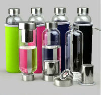 420มิลลิลิตรกีฬาเครื่องดื่มขวดขวดน้ำแบบพกพาถ้วยแก้วจริง Borosilicate ขวดแก้วกรองชา Infuser แก้วเดินทางกลางแจ้ง