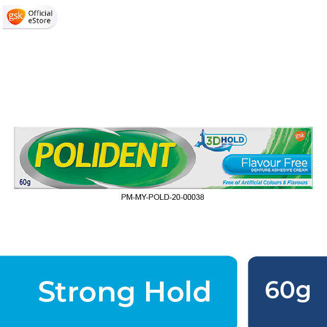 Polident Denture Adhesive Teeth Fixative Flavor Free (60g) Lazada