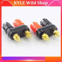 KYLE Wild Shop Banana Plug Speaker Gold Plating POST Terminal Connector Banana Socket Dual Female Banana Plug for Speaker Amplifier