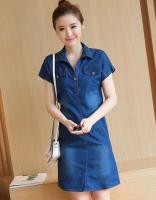 พร้อมส่งจากไทยชุดเดรสยีนส์แขนสั้น เดรสกระโปรง ZASHION Denim Dress Collection 2 - As Shown