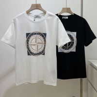 【 Stock 】【 Free shipping 】Stone islandˉ spring and summer new fashion mens T-shirt short sleeve short couple print trend casual Instagram summer