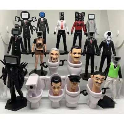 6-12cm Skibidi Toilet Action Figure Speakerman TV Man Monitor Man Model Dolls Toys For Kids Gifts Collections