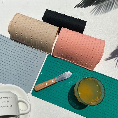 【YF】 Foldable Dish Drying Mat Drainer Silicone Heat Insulation Placemat Kitchen Sink Anti Slip Pad Coaster Draining Tool
