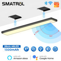 SMATRUL Tuya ตู้แอลอีดีไร้สายอัจฉริยะไฟชาร์จusb เคลื่อนไหวแถบเซ็นเซอร์การเคลื่อนไหวอัจฉริยะโคมไฟกลางคืนไฟตู้เสื้อผ้าในห้องนอนสำหรับ Alexa Google Home