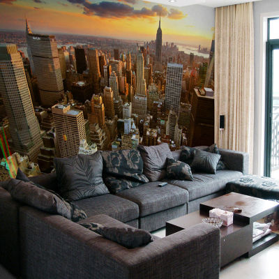 [hot]Custom 3D Mural Wallpaper New York City Evening Landscape Living Room Sofa Bedroom Background Photo Wallpaper Art Wall Painting