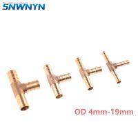 ∈✁♣ Brass Barb Hose Fitting T Shape 3 Way 4mm 5mm 6mm 8mm 10mm 12mm 16mm 19mm Brass Barbed Joint Coupler Adapter Coupling Pneumatic