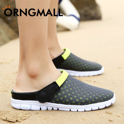 รองเท้าแตะชายลำลองแบบเป็นแอ่งกว้างสุดเท่รองเท้าผ้าใบสุภาพสตรีจากร้าน ORNGMALL