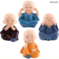 ? [XINJIAN] 4ชิ้น/เซ็ตเรซิ่น Little monk for Garden ตกแต่งโต๊ะตกแต่งตกแต่งศิลปะรถ