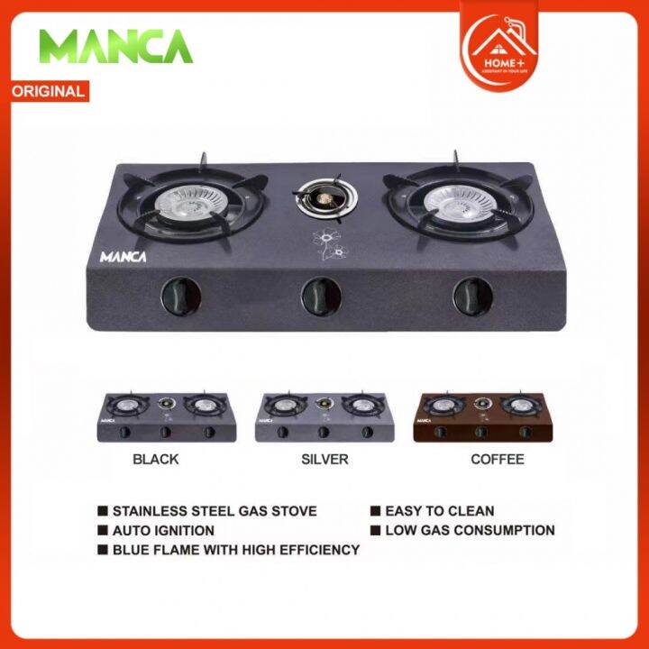 COD Homeplus Manca Stainless Double Burner Gas Stove Kalan Burner ...