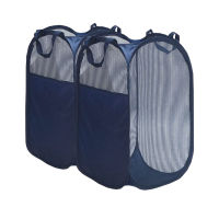 Large Pop-Up Laundry Hamper Collapsible Laundry Baskets With Durable HandlesSide Pocket for Dorm Bedroom Bathroom Laundry Room