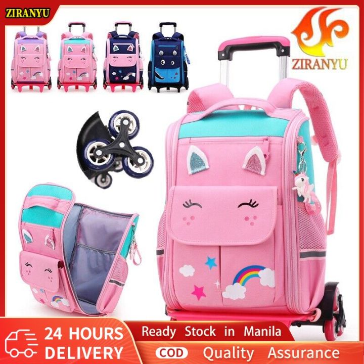 Teens Girls Boys School Trolley Rolling Backpack Wheeled School Bags  Bookbags with Six Wheels Ablack Medium  Amazonin Fashion