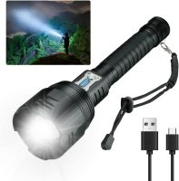 190000 Lumens Super Bright Zoomable XHP360 Flashlight IPX7 6 Modes Tactical Flashlight for Camping Emergencies