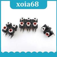 xoia68 Shop 2/4/6 Hole RCA Female Stereo Audio Jack Connector Socket Adapter Video plug AV Input Row Amplifier Interface 2Pin 4Pin 6Pin