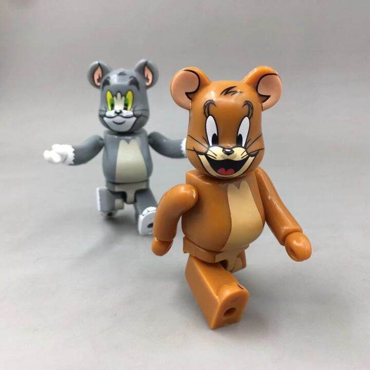 โมเดลฟิกเกอร์-bearbrick-100-tom-and-jerry-bear-ขนาดเล็ก-7-ซม