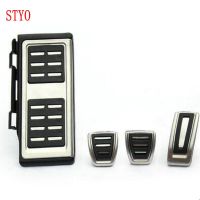 ❁ STYO Stainless steel Car Gas Brake Foot rest pedals Cover AT/MT pedal for LHD Golf 7 MK7 Octavia 2015-2018