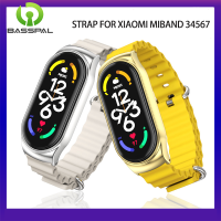 BassPal ซิลิโคนมหาสมุทรสำหรับ Xiaomi Mi Band 8 7 6 5 4 3สายรัดข้อมือ Correa อะไหล่ Xiaomi อุปกรณ์678