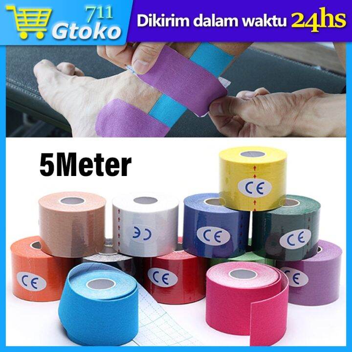 GTAGKOMMEN Kinesio Tape 3 Rotoli (Nero) – 5m X 5cm – Nastro Elastico, Impermeabile E Traspirante Per Supporto Muscolare Di Ginocchia, Spalle E Articolazioni
