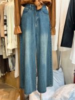 Uniqlo New Fashion version Early autumn 2023 new retro style high-waisted loose straight jeans thin womens hip-covering slimming wide-leg floor mopping pants