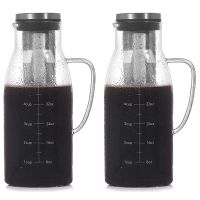 【Ready Stock&amp;COD】2X Cold Brew Coffee Maker,Iced Tea Pitcher Infuser with Lid&amp;Scale,Dual Use Filter Coffee Pot ,51Oz/1.5L