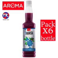 Aroma SQUASH Blueberry น้ำผลไม้เข้มข้น รสบลูเบอร์รี่ 730มล. แพ็ก 6 ขวด