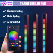 Thanh đèn LED cảm ứng theo nhạc, đèn LED RGB nháy theo nhạc-sạc pin-app