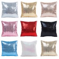 Glitter Gold Sequins Pillow Case Luxury Sofa Cushion Cover Decorative Pillowcase 40x40 Silver Pink Square Zipper Pillow Cover