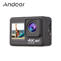 Andoer 4K60FPS ความละเอียดสูงพิเศษ WiFi กล้องแอคชั่นแคมเมราหน้าจอ Dual 170 ° มุมกว้าง30เมตรกันน้ำพร้อมรีโมทคอนโทรล1แบตเตอรี่ลิเธียมไอออนอุปกรณ์เสริมที่ติดตั้งชุดสีดำ