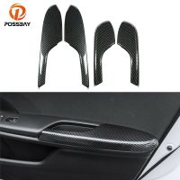 ℗⊙ Car Interior Door Armrest Panel Trim Cover Bowl Decoration Frame Stickers for Honda Civic 2016 2017 2018 2019 2020 Auto Styling