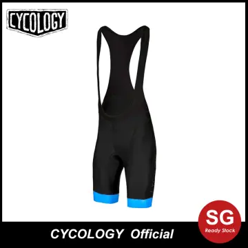 Cycology Mens Logo Black Blue Cycling Bib Shorts