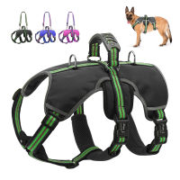 Nylon Reflective Large Dog Harness Vest Leash No Pull Dog Harness For Medium Large Dogs Outdoor Hiking Harnesses With Handle