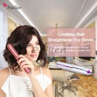 【LZ】❇✁  Alisador de cabelo portátil sem fio USB mini modelador de cerâmica Flat Iron para viagens 3 faixa de temperatura sem danos