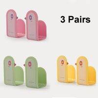 ROLL 3 Pairs มี3สี ที่วางหม้อ เอบีเอสเอบีเอส อุปกรณ์ติดผนัง ชั้นวางฝาครอบกระทะ ใช้งานได้จริง ง่ายต่อการใช้ ตะขอเก็บของฝาหม้อ อุปกรณ์สำหรับห้องครัว