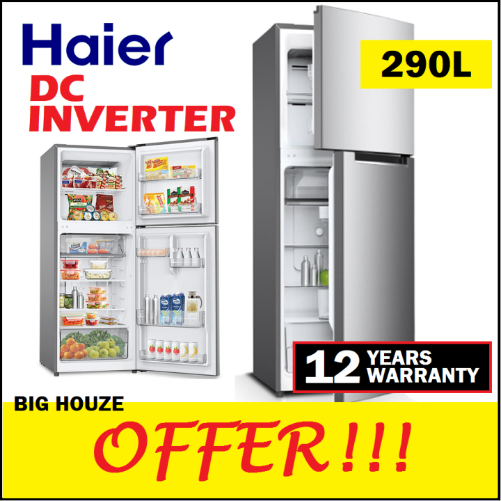 Haier 290L DC Twin Inverter Refrigerator HRFIV298H 2 Door Fridge