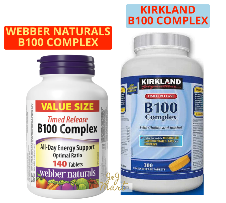 Kirkland Signature Vitamin B100 Complex, 300 Tablets / WEBBER NATURALS ...