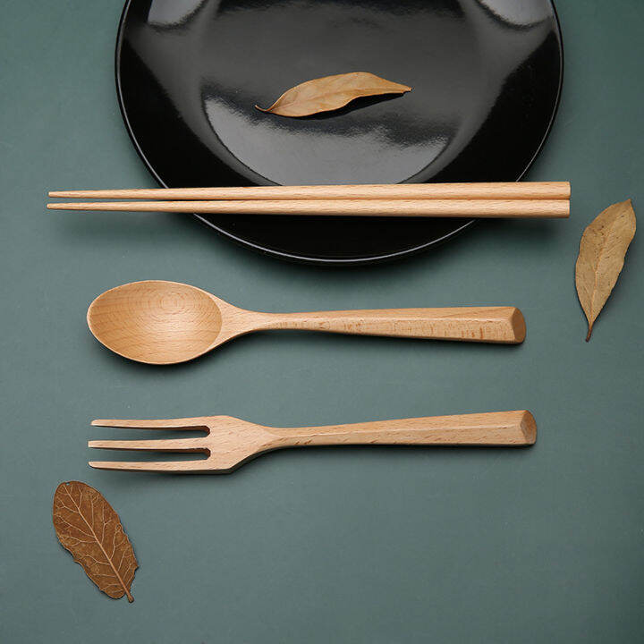 creative-wooden-fork-spoon-and-chopsticks-japanese-style-beech-dining-spoon-fork-tableware-portable-high-quality-kitchen-supplies