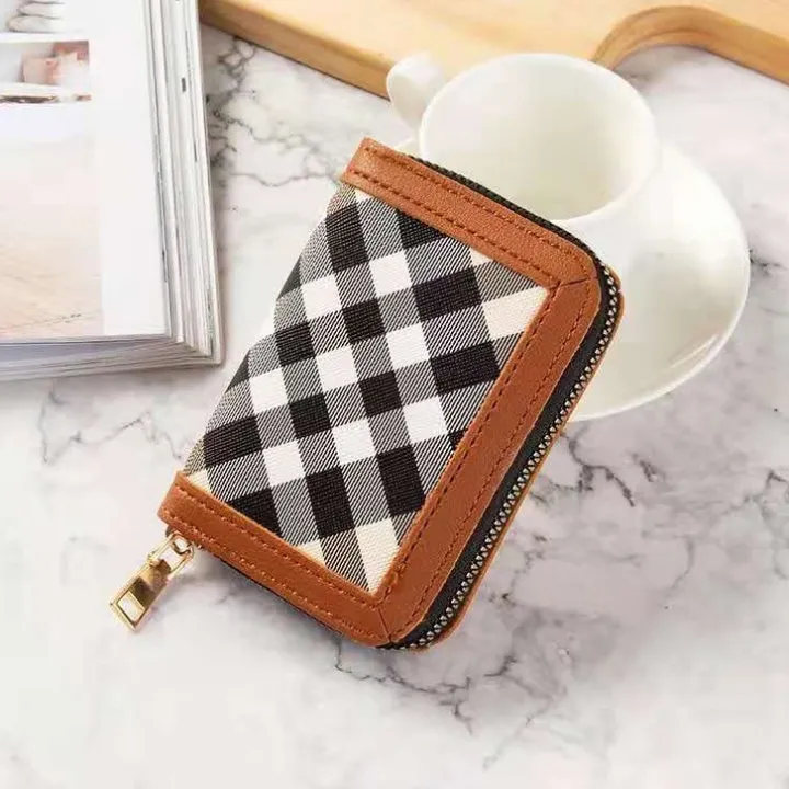 Purse with Card  Card Wallet .Wallet Women Men MIA (C267-6)  High Quality New Burberry Style Zippered Card Wallet For Women | Lazada PH