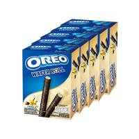 OREO โอรีโอ เวเฟอร์โรลสอดไส้ครีมกลิ่นวานิลลา 54 กรัม แพ็ค 5 กล่อง