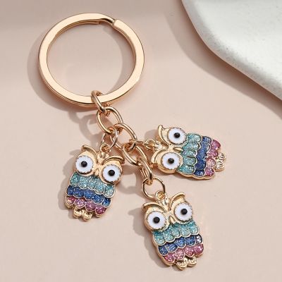 Cute Keychain Owl Star Key Ring Night Owl Key Chains Animal Gifts For Women Men Handbag Accessorie Car Keys Handmade Jewelry