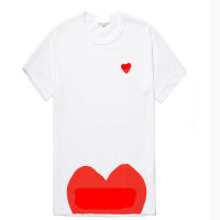 Summer couple casual Love heart Embroidery short sleeve love heart pure cotton couple short sleeve T-shirt