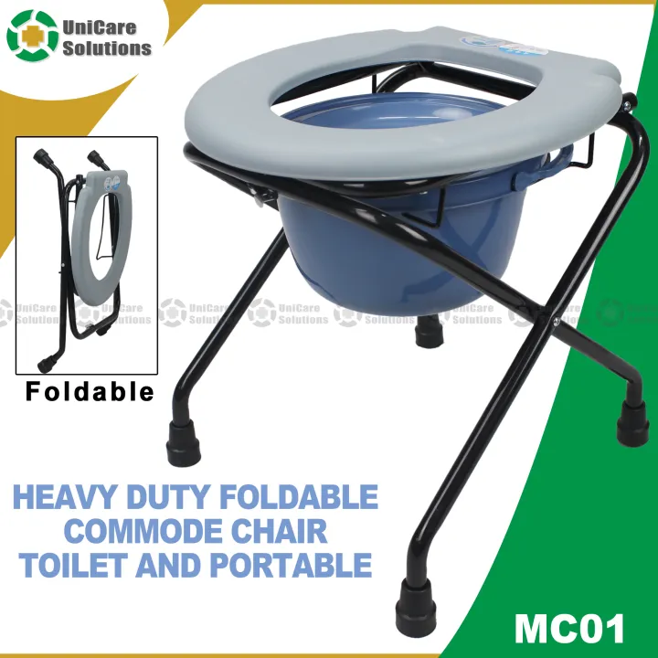 UniCare Solutions MC01 Chair Arinola Heavy Duty Foldable Commode Chair Toilet and Portable