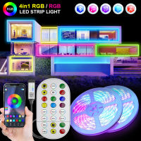 5050 RGBWW Led Strip Light USB ไฟ LED 4in1เทปไดโอดริบบิ้นแบบยืดหยุ่น Backlight Bluetooth APP ควบคุมการตกแต่งห้อง *