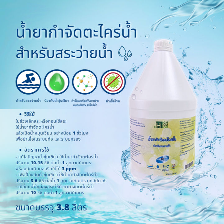 น้ำยาป้องกันและกำจัดตะไคร่น้ำ (ผลิตภัณฑ์สำหรับสระว่ายน้ำ) บรรจุ 3.8 ลิตร