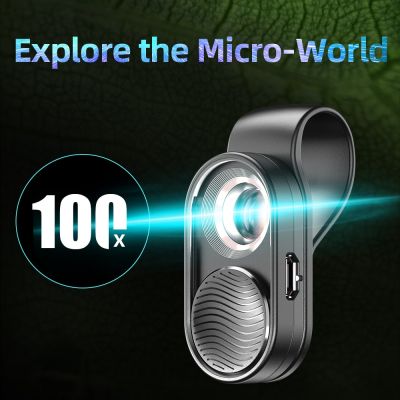 APEXEL100X เลนส์กล้องจุลทรรศน์ขยายแบบพกพาไฟ LED ไมโครสำหรับ IPhonex Xs Max สมาร์ทโฟนทุกแบบ Samsung