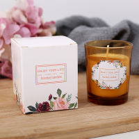 Household eless Sleep Aid Aromatherapy Candle Glass Soy Wax Fragrance Plant Essential Oil Wax Candle Decoration