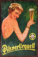 Pilsner Urquell เบียร์เครื่องตกแต่งฝาผนังโลหะป้ายดีบุก8x12