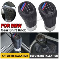 【cw】 For BMW E64 E63 M4 E61 530XiT E60 M5 535xi 530xi 525xi E46 Gear Shift Knob Cover Black Leather 6 Speed Car Interior Accessories ！