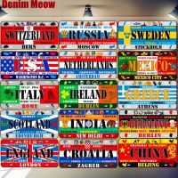 【YF】◊  England Russia Netherlands License Plate Car Motorcycle Metal Sign Bar Spain Poland Wall Poster N334