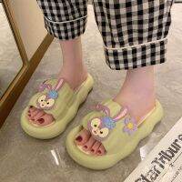 Slippers Women Cartoon Non-Slip Thick Sole Wear-Resistant Super Soft One-Line Beach Sandal