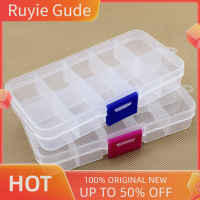 Ruyie 10กริดปรับกล่องเก็บพลาสติกโปร่งใสสำหรับส่วนประกอบเล็กๆกล่องเครื่องมือลูกปัดยาจัดระเบียบเล็บกรณีเคล็ดลับ